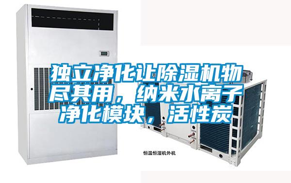 獨(dú)立凈化讓除濕機(jī)物盡其用，納米水離子凈化模塊，活性炭