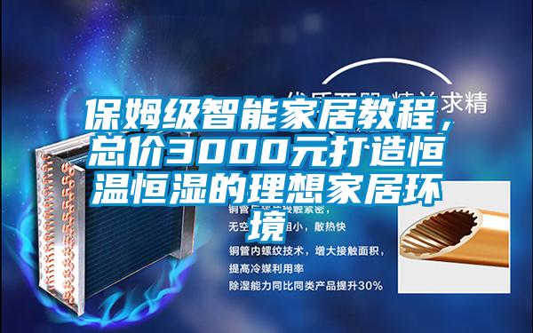 保姆級智能家居教程,總價3000元打造恒溫恒濕的理想家居環境